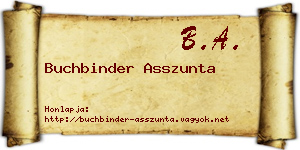 Buchbinder Asszunta névjegykártya